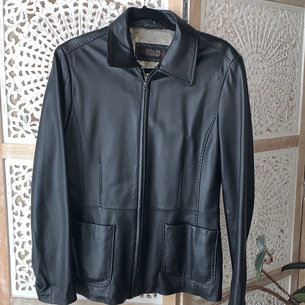 Black leather jacket